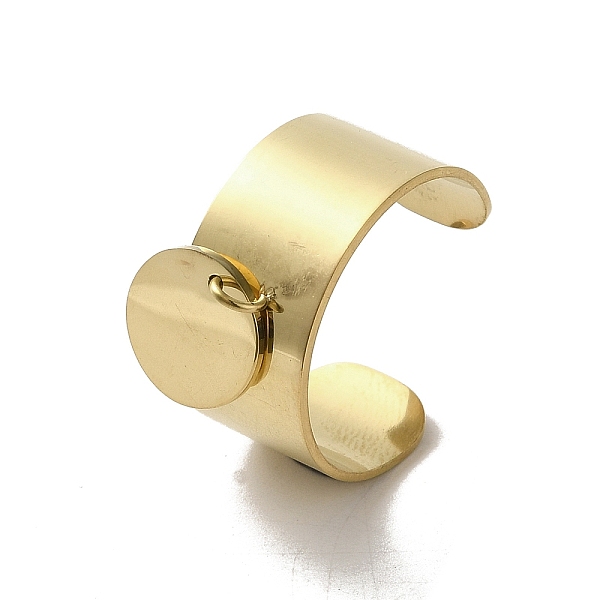 

PandaHall 304 Stainless Steel Open Cuff Rings, Flat Round Charm Jewely for Women, Golden, Inner Diameter: 20.5mm 304 Stainless Steel Flat...