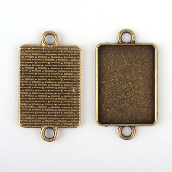 

PandaHall Vintage Tibetan Style Alloy Connector Cabochon Bezel Settings, Cadmium Free & Nickel Free & Lead Free, Antique Bronze, Rectangle...