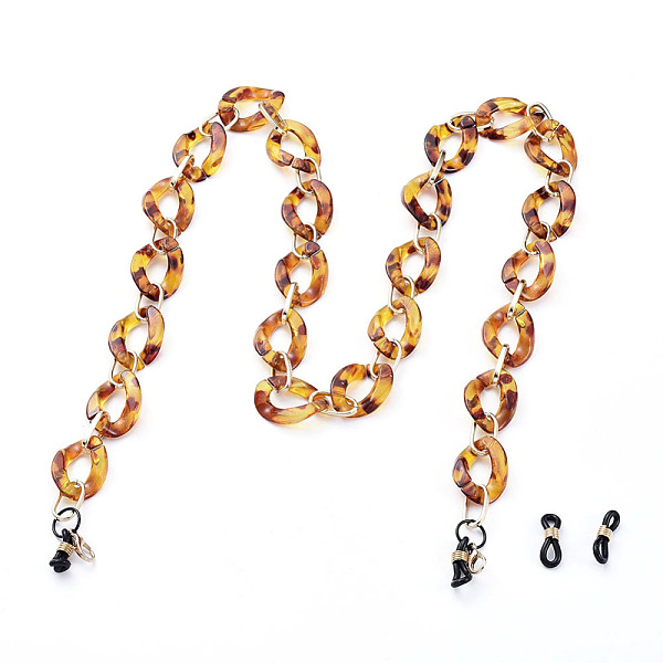 

PandaHall Eyeglasses Chains, Neck Strap for Eyeglasses, with Aluminium & Acrylic Linking Rings, Alloy Lobster Claw Clasps and Rubber Loop..., Gold