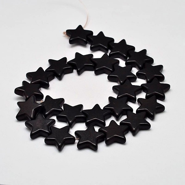 

PandaHall Dyed Synthetic Turquoise Bead Strands, Star, Black, 12x12x5mm, Hole: 1mm, about 42pcs/strand, 15.6 inch Synthetic Turquoise Star...