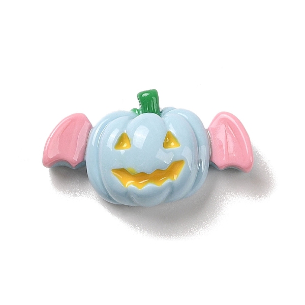 

PandaHall Halloween Opaque Resin Decoden Cabochons, Pumpkin with Bat Wings, Light Blue, 19x33x10mm Resin Pumpkin Blue