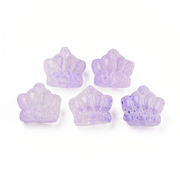 

PandaHall Two Tone Transparent Spray Painted Glass Beads, Crown, Dark Orchid, 12x14x8.5mm, Hole: 1mm Glass Crown