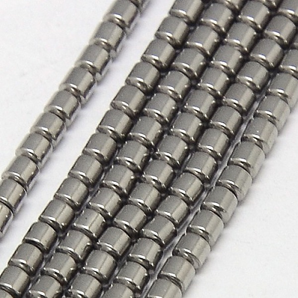 

PandaHall Electroplate Non-magnetic Synthetic Hematite Beads Strands, Column, Grade A, Platinum Plated, 3x3mm, Hole: 1mm, about...