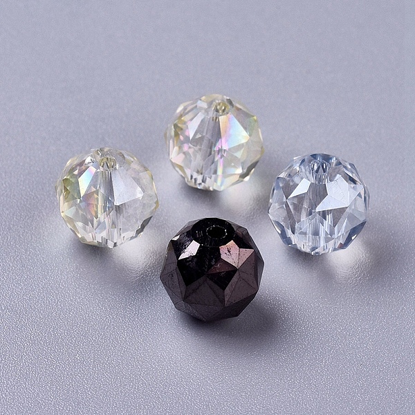 

PandaHall Electroplate Glass Beads, Faceted, Round, Mixed Color, 10mm, Hole: 1mm Glass Round Multicolor
