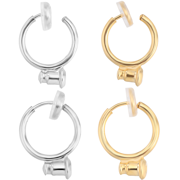 

PandaHall Beebeecraft 12Pcs 2 Color Brass Clip-on Earring Converters Findings, for Non-Pierced Ears, Nickel Free, with 12Pcs Silicone Pads...