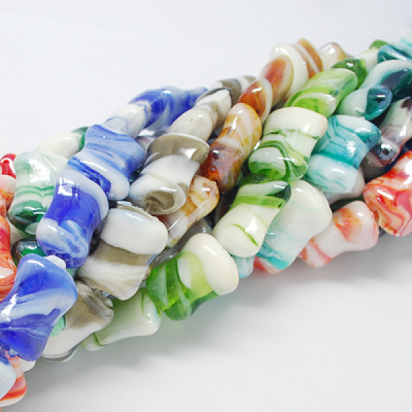 

PandaHall Handmade Lampwork Beads, Pearlized, Bone, Mixed Color, 20x16x9mm, Hole: 2mm Lampwork Others Multicolor