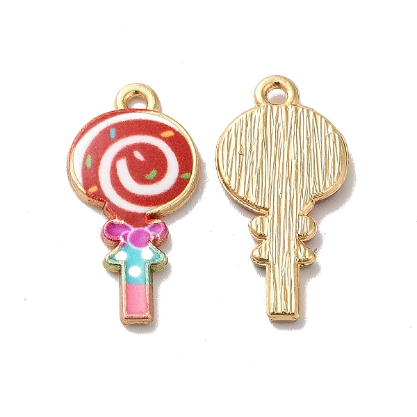 

PandaHall Alloy Enamel Pendants, Golden, Lollipop Charm, Red, 24x12x2mm, Hole: 1.5mm Alloy+Enamel Lollipop Red