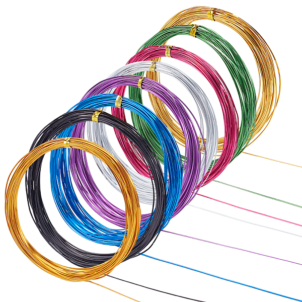 8 Rolls 8 Colors Flat Aluminum Wire