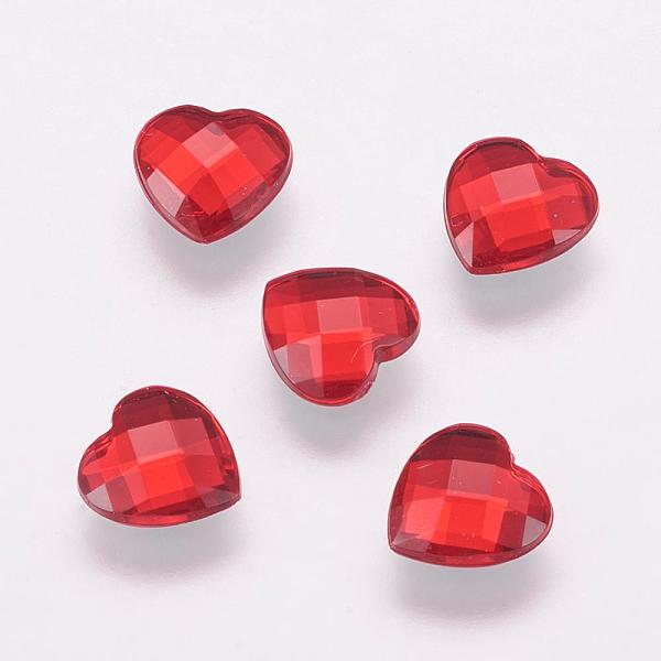 

PandaHall Taiwan Acrylic Rhinestone Cabochons, Back Plated, Flat Back and Faceted, Heart, FireBrick, 12mm Acrylic Rhinestone Heart Red