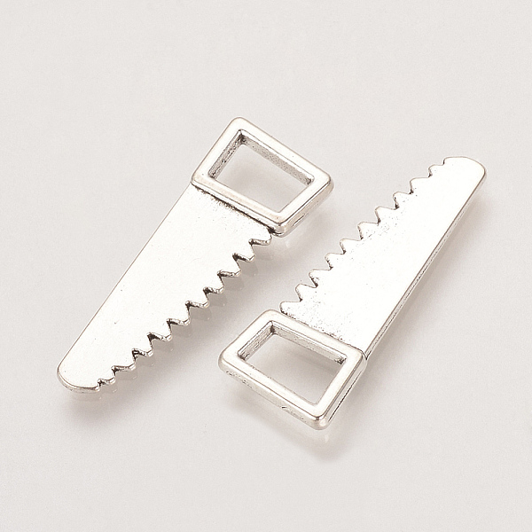 

PandaHall Tibetan Style Alloy Pendants, Saw, Cadmium Free & Lead Free,, Antique Silver, 23x9x2mm, Hole: 3x6mm Alloy Tool