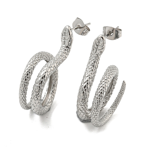 

PandaHall 304 Stainless Steel Stud Earrings, Snake, Stainless Steel Color, 31x15mm 304 Stainless Steel Snake