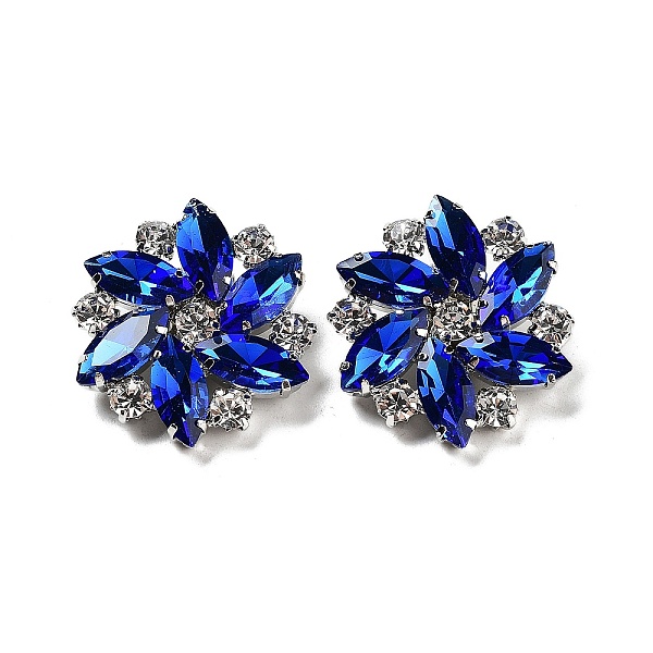 

PandaHall Platinum Alloy Shoe Buckle Clips, with Glass Rhinestone, Flower, Sapphire, 33x10mm Alloy+Rhinestone Flower Blue