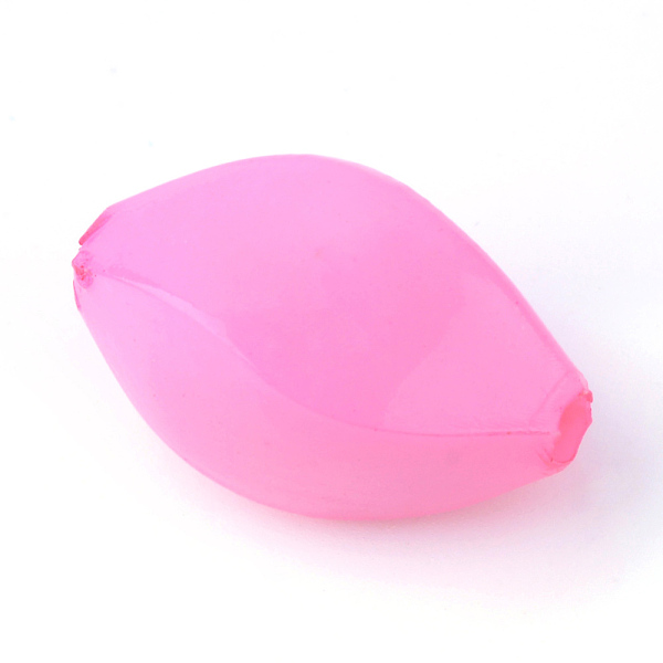 

PandaHall Opaque Acrylic Beads, Twisted Oval, Flamingo, 13.5x8x7mm, Hole: 2mm, about 1100pcs/500g Acrylic Oval Pink