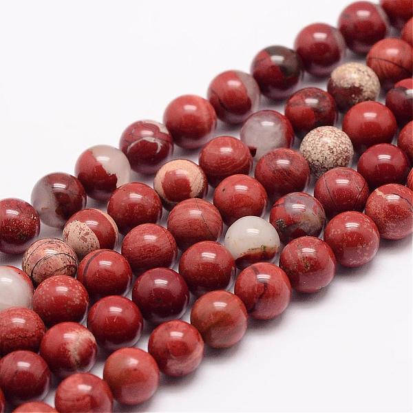 

PandaHall Natural Red Jasper Bead Strands, Round, 10mm, Hole: 1mm, about 38pcs/strand, 15.5 inch Red Jasper Round