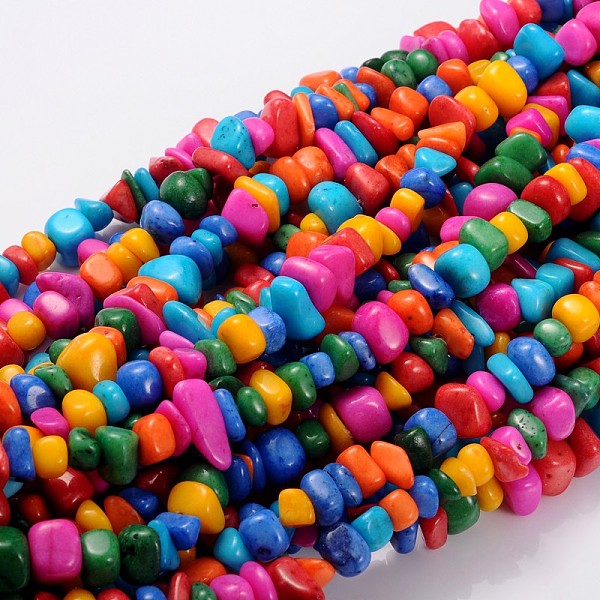 

PandaHall Natural Mashan Jade Beads Strands, Dyed, Mixed Color, about 8~13mm wide, 10~18mm long, hole: 1mm, about 130pcs/strand, 36 inch..., Multicolor