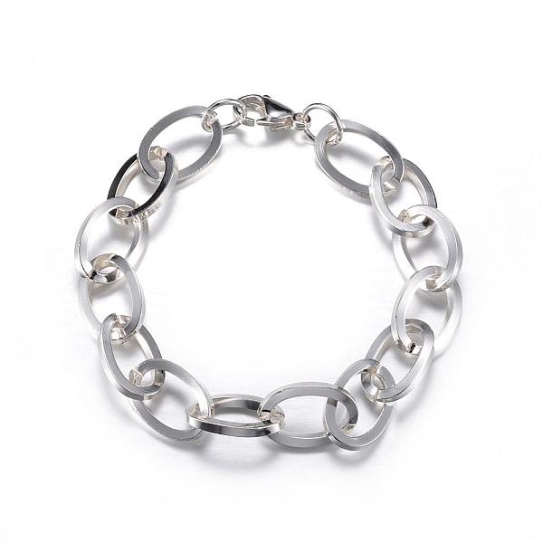 

PandaHall 304 Stainless Steel Cable Chain Bracelets, with Lobster Claw Clasps, Silver Color Plated, 8-1/4 inch(210mm), 12mm 304 Stainless...