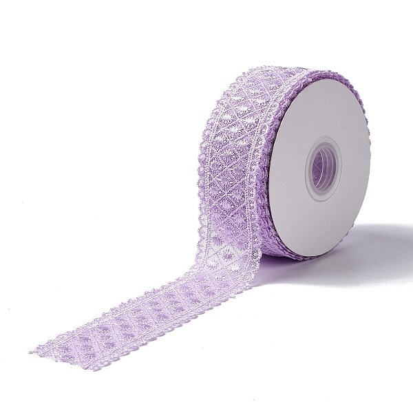 

PandaHall 10 Yards Polyester Lace Trim Ribbon, for DIY Jewelry Making, Plum, 1-1/2 inch(38.5~39.5mm) Polyester Flower Purple