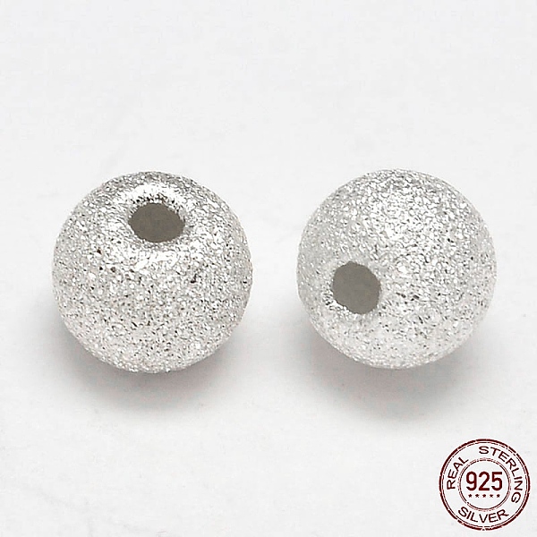 

PandaHall Round 925 Sterling Silver Textured Beads, Silver, 5mm, Hole: 1.5mm, about 102pcs/20g Sterling Silver Round