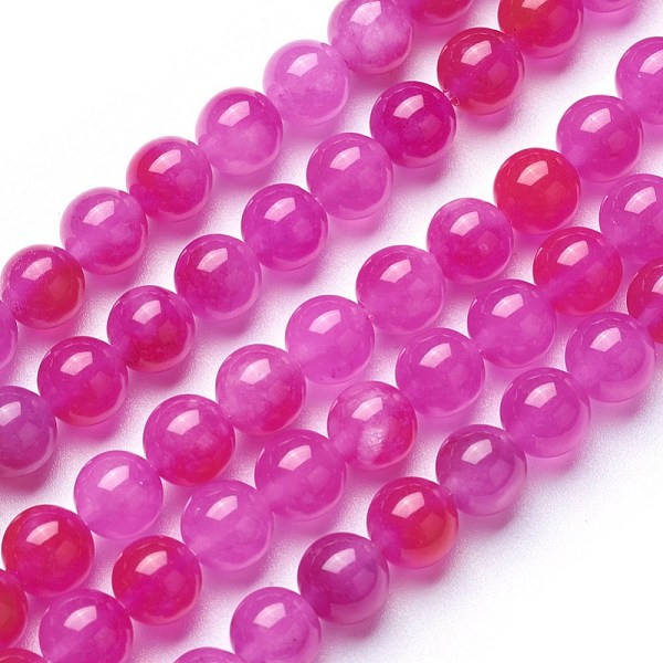 

PandaHall Natural Quartz Beads Strands, Dyed, Round, 6mm, Hole: 0.5mm, about 64pcs/strand, 15.2 inch(38.5cm) Other Quartz Round Pink