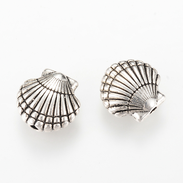 

PandaHall Tibetan Style Alloy Beads, Shell, Cadmium Free & Nickel Free & Lead Free, Antique Silver, 14x14.5x6.5mm, Hole: 2mm, about...