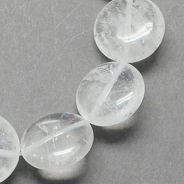 

PandaHall Flat Round Gemstone Natural Quartz Crystal Beads Strands, Rock Crystal Beads, Clear, 16x5mm, Hole: 1mm, about 25pcs/strand, 16.5...