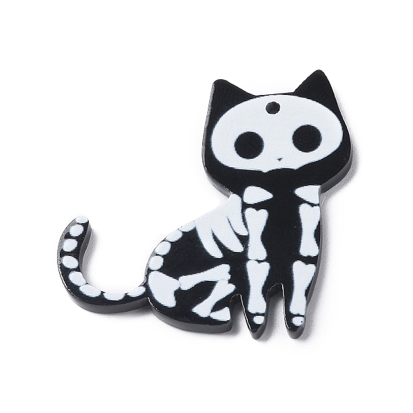 

PandaHall Halloween Opaque Acrylic Pendant, Cat Shape, 37.5x37x2mm, Hole: 1.5mm Acrylic Cat Shape