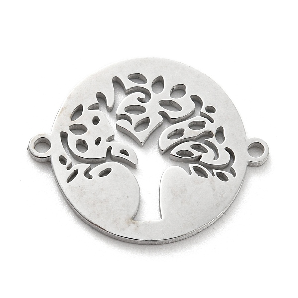 

PandaHall 304 Stainless Steel Hollow Connector Charms, Flat Round with Tree of Life, Stainless Steel Color, 15.5x19x1mm, Hole: 1.2mm 304...