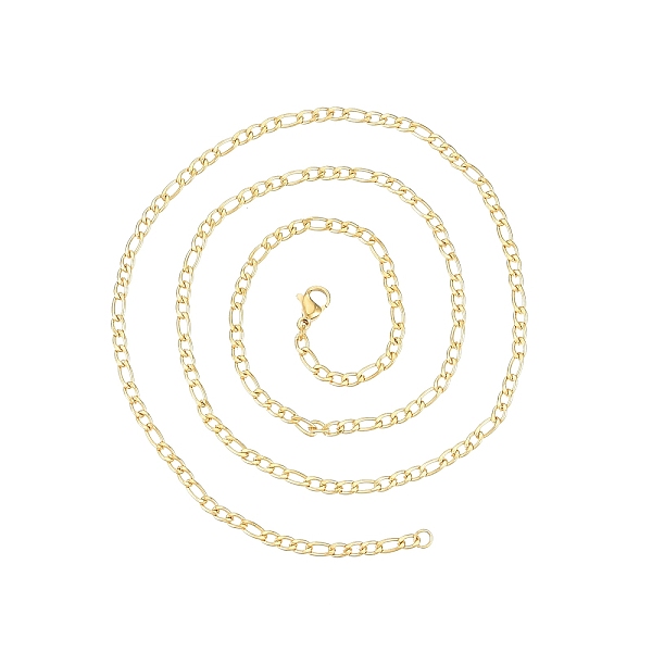 

PandaHall Men's 201 Stainless Steel Figaro Chains Necklace, Golden, 23.62 inch(60cm), Wide: 3mm 201 Stainless Steel
