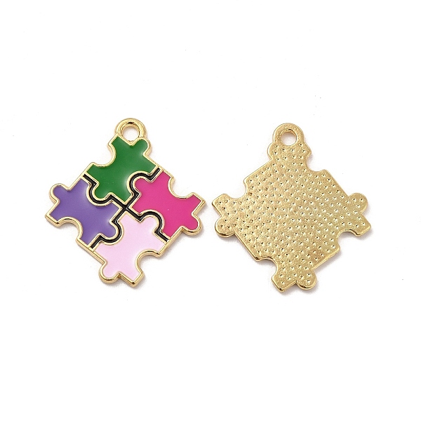 

PandaHall Alloy Enamel Pendants, Autism Puzzle Charm, Colorful, 25x22.5x1.5mm, Hole: 2mm Alloy+Enamel Others
