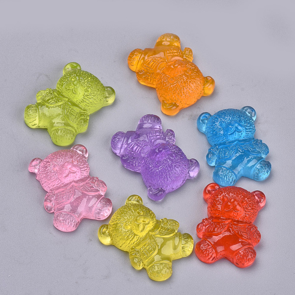 

PandaHall Resin Cabochons, Bear, Mixed Color, 22x17x9mm Resin Bear Multicolor