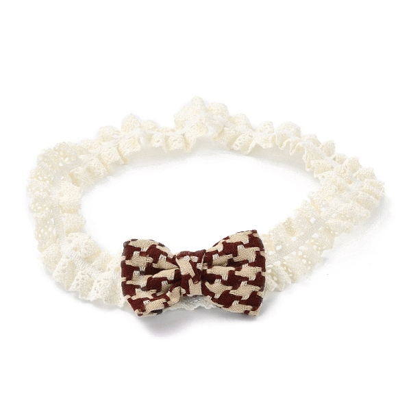 

PandaHall Elastic Baby Headbands for Girls, Hair Accessories, with Cloth Bowknot, Dark Red, 210x23mm Cloth