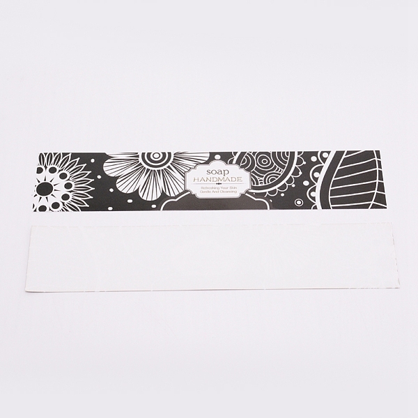 

PandaHall Handmade Soap Paper Tag, Wrap Paper Tape, for Soap Packaging, Rectangle, with Flower Pattern, Gray, 210x40x0.1mm Paper Gray