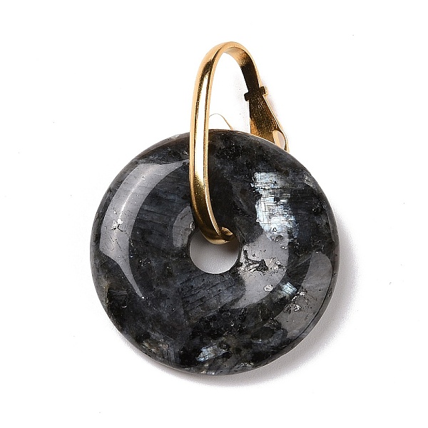 

PandaHall Natural Labradorite Pendants, with Ion Plating(IP) Golden Tone 304 Stainless Steel Findings, Hand with Donut/Pi Disc Charm...