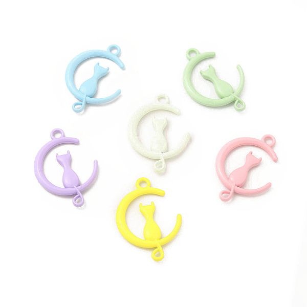 

PandaHall Rack Plating Alloy Pendants, Spray Painted Moon with Cat Charms, Cadmium Free & Nickel Free & Lead Free, Mixed Color, 28x19.5x3mm..., Multicolor