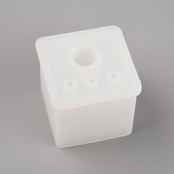 

PandaHall DIY Pen Holder Silicone Molds, Resin Casting Molds, For UV Resin, Epoxy Resin Craft Making, Square, White, 72x71x61mm, Hole: 10mm...