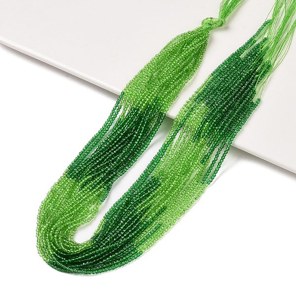 

PandaHall Transparent Gradient Color Glass Beads Strands, Segmented Multi-color Beads, Faceted Round, Lime, 2mm, Hole: 0.5mm, about..., Green