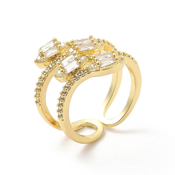 

PandaHall Clear Cubic Zirconia Snake Open Cuff Rings, Brass Jewelry for Women, Real 18K Gold Plated, US Size 5 1/4(15.9mm) Brass+Cubic...