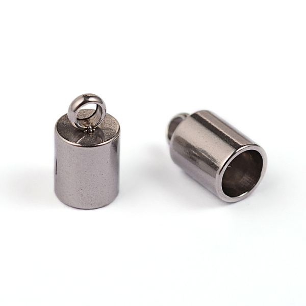 

PandaHall 304 Stainless Steel Cord Ends, End Caps, Column, Stainless Steel Color, 9x5mm, Hole: 2mm, Inner Diameter: 4mm 304 Stainless Steel