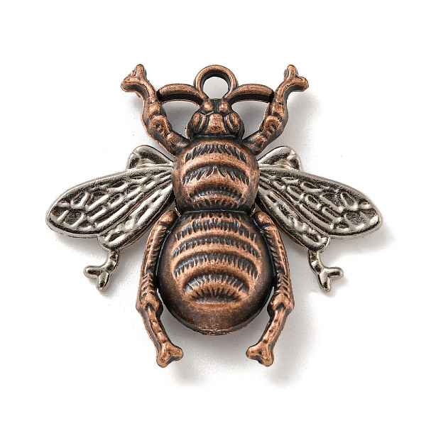 

PandaHall Tibetan Style Alloy Pendants, Bee Shape, Red Copper, 37.5x40x8.5mm, Hole: 3mm Alloy Bees