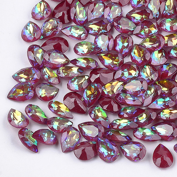 

PandaHall Pointed Back Resin Rhinestone Cabochons, Faceted, teardrop, FireBrick, 17.5~18x~12.5~13x6.5~7mm, about 110pcs/bag Resin Teardrop..., Red