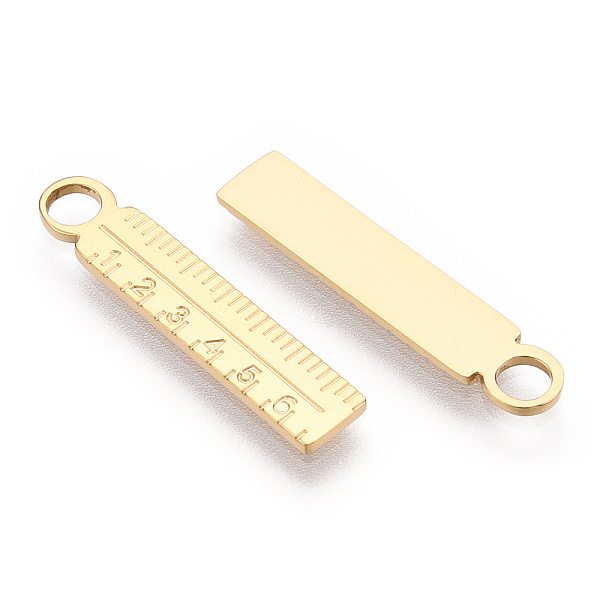 

PandaHall 304 Stainless Steel Pendants, Manual Polishing, Ruler Charm, Real 14K Gold Plated, 23.5x4.5x1mm, Hole: 2.5mm 304 Stainless Steel...