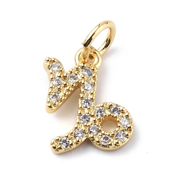 

PandaHall Brass Micro Pave Cubic Zirconia Charms, Constellation Charm, with Jump Rings, Real 18K Gold Plated, Capricorn, 11.5x8.5x1.5mm..., Clear