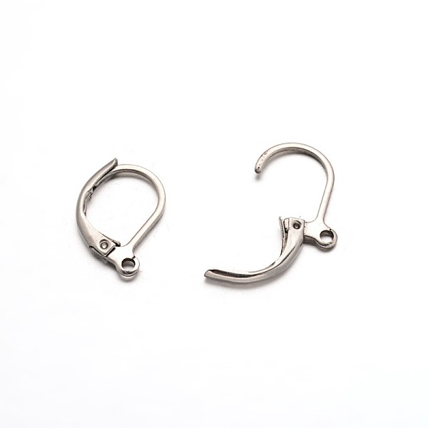 

PandaHall 304 Stainless Steel Leverback Earring Findings, with Loop, Stainless Steel Color, 16x10x2mm, Hole: 1mm 304 Stainless Steel