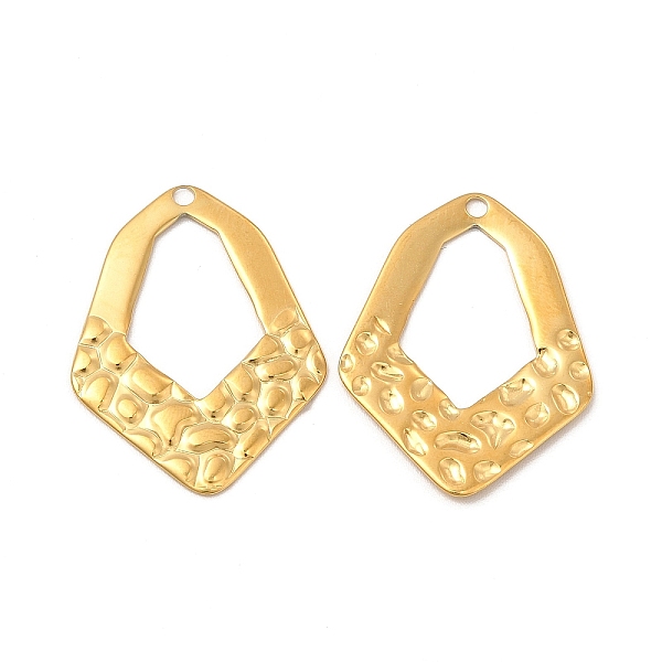 

PandaHall Ion Plating(IP) 304 Stainless Steel Pendants, Quadrilateral Charm, Real 18K Gold Plated, 28x21x1.5mm, Hole: 1.8mm 304 Stainless...