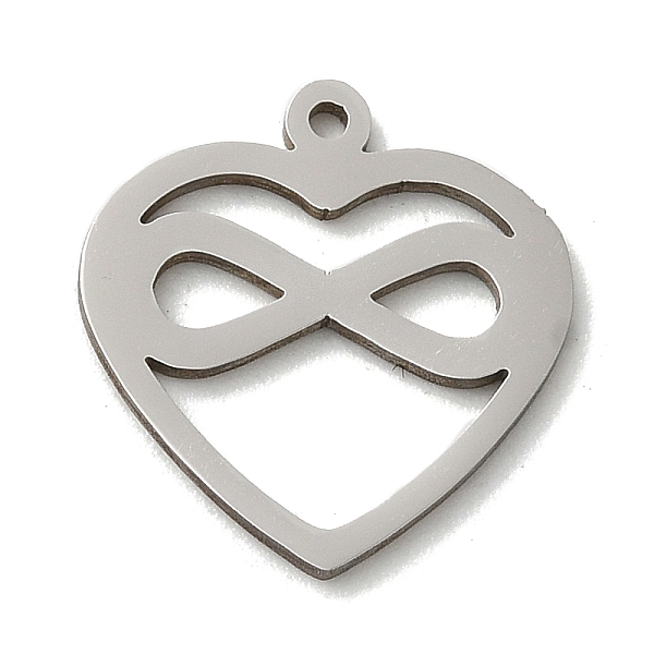 

PandaHall 201 Stainless Steel Pendants, Laser Cut, Stainless Steel Color, Heart Charm, Infinity, 15x14x1mm, Hole: 1mm 201 Stainless Steel...