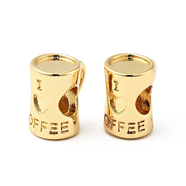 

PandaHall Rack Plating Brass Charms, Cadmium Free & Lead Free, Cup with Word I Love Coffee, Real 18K Gold Plated, 11.5x11x8mm, Hole: 4.5mm...