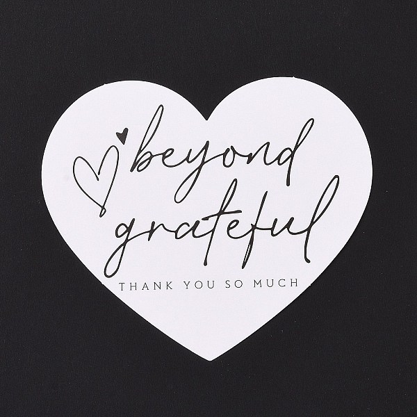 

PandaHall Coated Paper Thank You Greeting Card, Heart with Word Thank You Pattern, for Thanksgiving Day, White, 60x70x0.1mm, 30pcs/bag Paper...