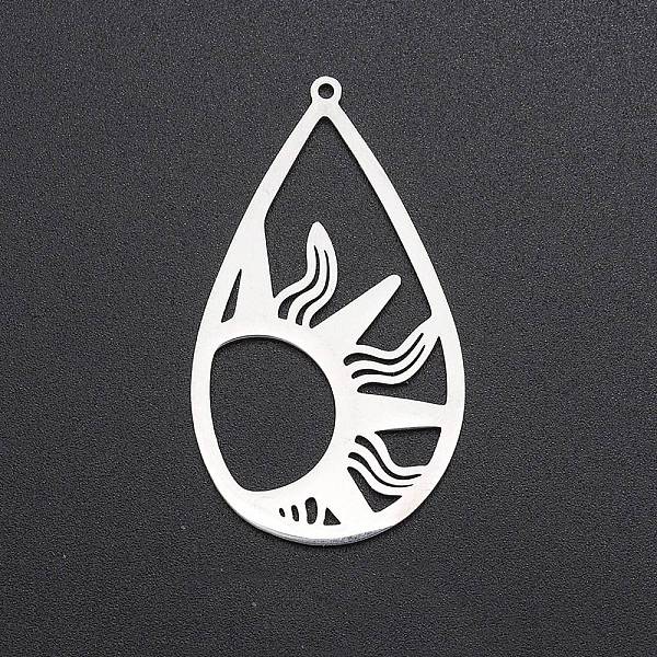 

PandaHall Stainless Steel Pendants, Stainless Steel Color, Teardrop Pattern, 45x25.5mm Stainless Steel Teardrop