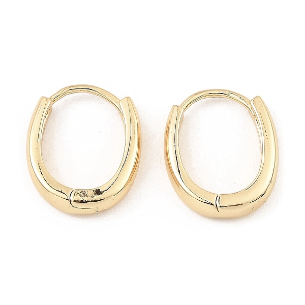 

PandaHall Brass Hoop Earrings, Oval, Light Gold, 17x14x3.5mm Brass Oval