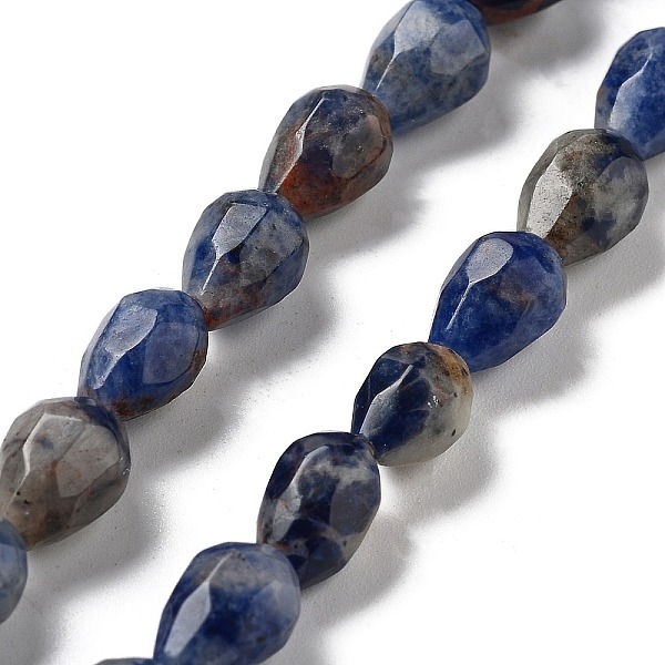 

PandaHall Natural Sodalite Beads Strands, Faceted Teardrop, 10x7mm, Hole: 1.2mm, about 20pcs/strand, 7.87''(20cm) Sodalite Teardrop
